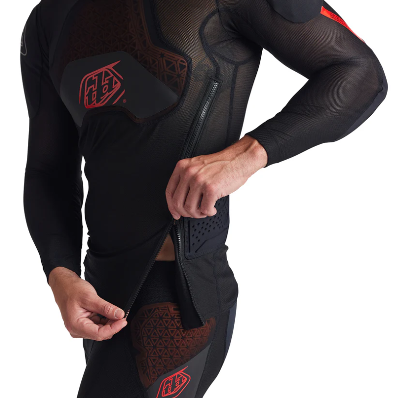 TROY LEE DESIGNS STAGE GHOST D3O T-Shirt de proteção Manga comprida preta