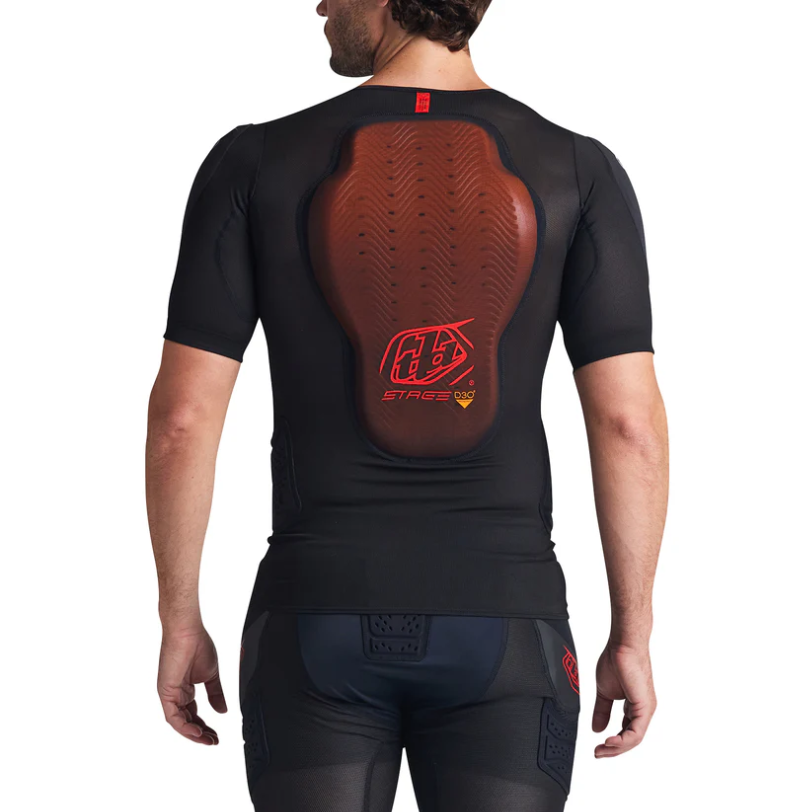 TROY LEE DESIGNS STAGE GHOST D3O Protection T-Shirt manga curta preta