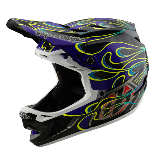 Capacete de BTT TROY LEE DESIGNS D4 CARBON MIPS Drip Preto/Púrpura