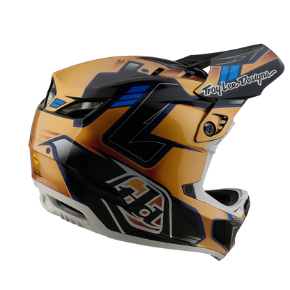 Capacete VTT TROY LEE DESIGNS D4 COMPOSITE MIPS ROYALTY Preto/Dourado