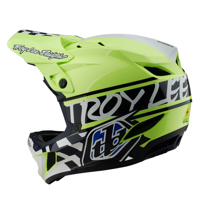 Capacete BTT TROY LEE DESIGNS D4 POLYACRYLITE MIPS FIFTY 50 Amarelo/Azul