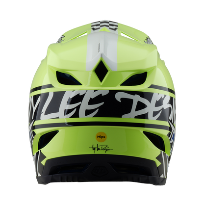 Capacete BTT TROY LEE DESIGNS D4 POLYACRYLITE MIPS FIFTY 50 Amarelo/Azul