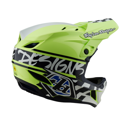 Capacete BTT TROY LEE DESIGNS D4 POLYACRYLITE MIPS FIFTY 50 Amarelo/Azul