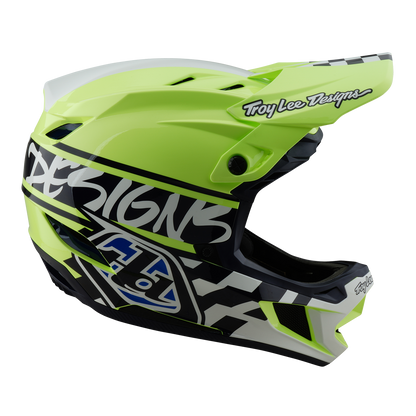 Capacete BTT TROY LEE DESIGNS D4 POLYACRYLITE MIPS FIFTY 50 Amarelo/Azul