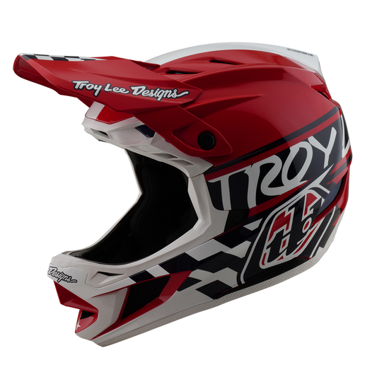 Capacete de BTT TROY LEE DESIGNS D4 POLYACRYLITE FIFTY 50 Branco/Vermelho