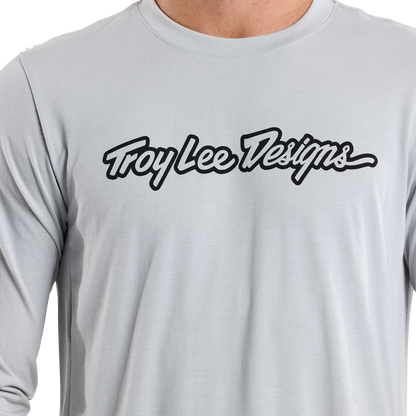 Maillot TROY LEE DESIGNS SKYLINE RIDE TEE SIGNATURE Mangas Compridas Cinzento