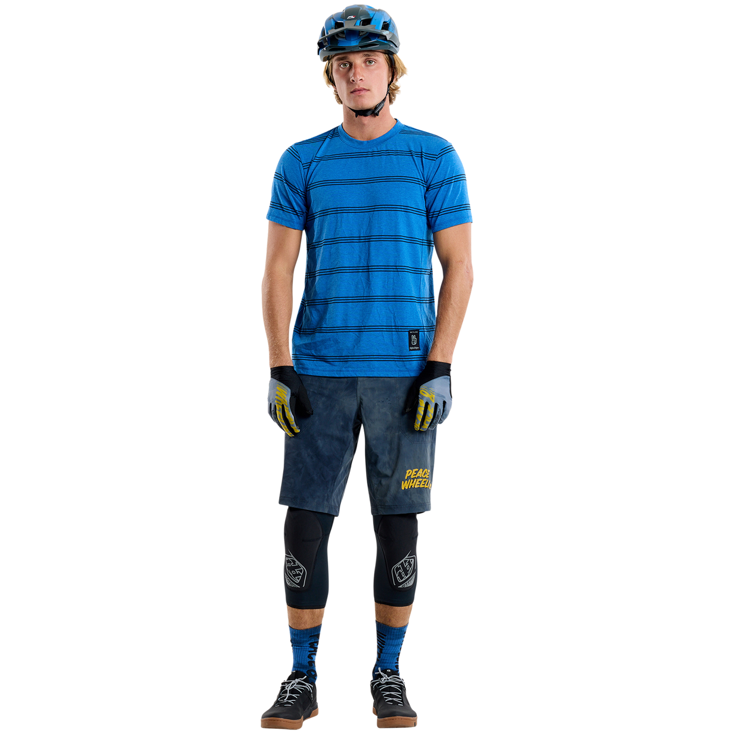 TROY LEE DESIGNS SKYLINE RIDE TEE WASH OUT Jersey Manga curta azul 2025