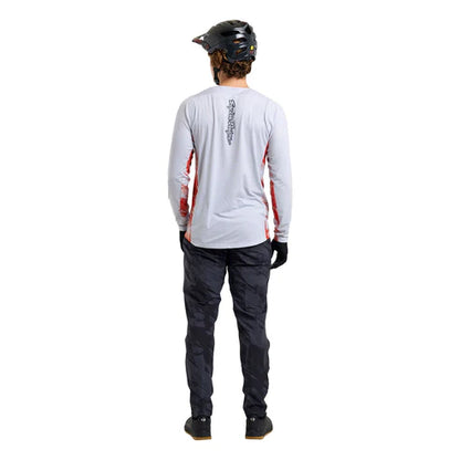 Camisola TROY LEE DESIGNS SKYLINE Mangas Longas Branco/Vermelho