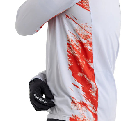Camisola TROY LEE DESIGNS SKYLINE Mangas Longas Branco/Vermelho