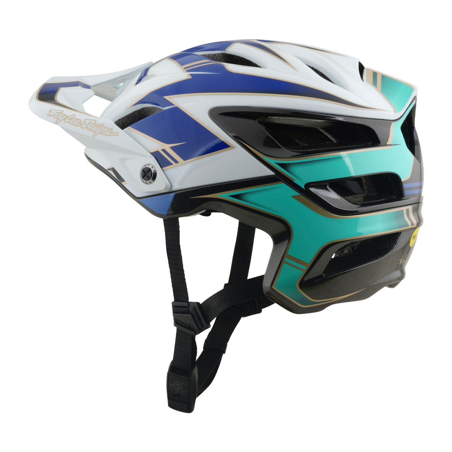 Capacete de BTT TROY LEE DESIGNS A3 MIPS ELECTRA Branco
