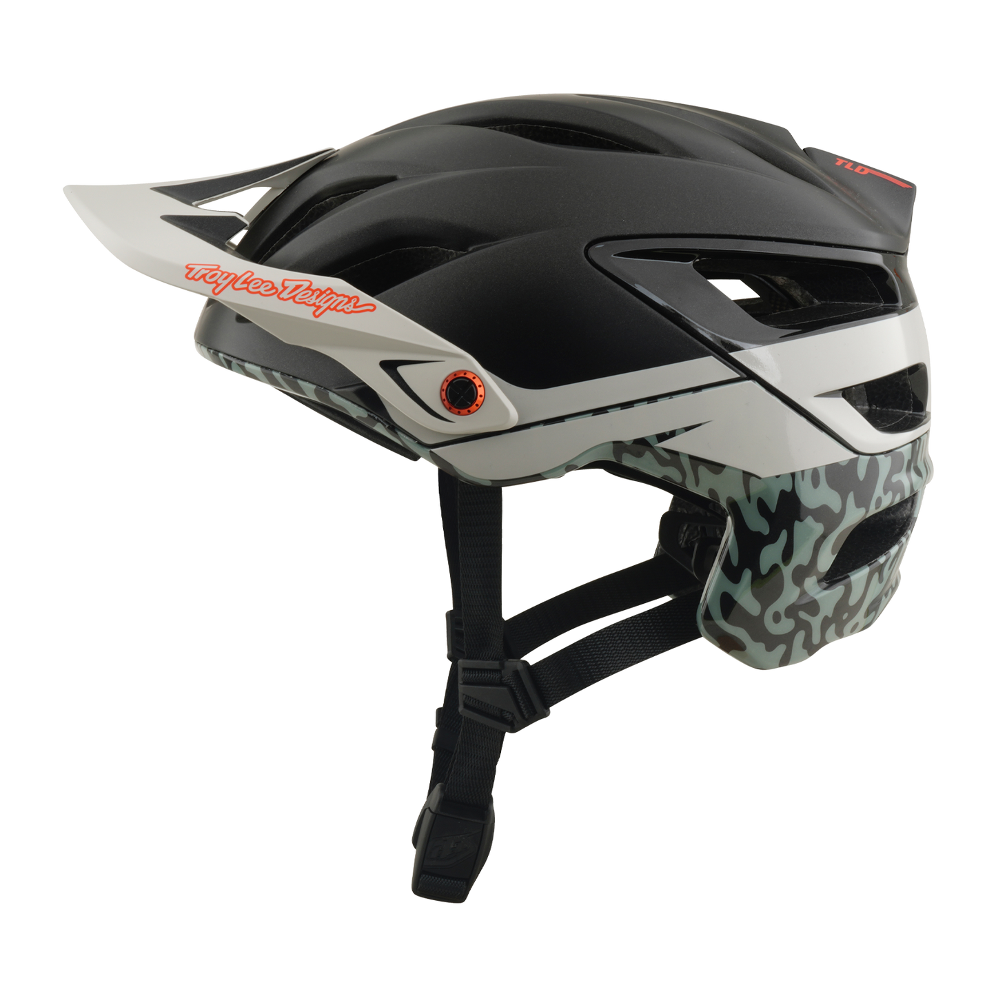 Capacete de BTT TROY LEE DESIGNS A3 MIPS HALO PUMICE Carvão vegetal/branco