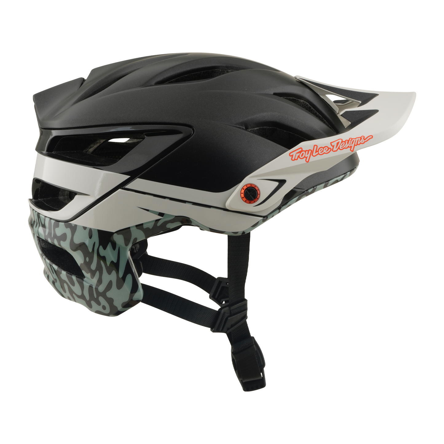 Capacete de BTT TROY LEE DESIGNS A3 MIPS HALO PUMICE Carvão vegetal/branco
