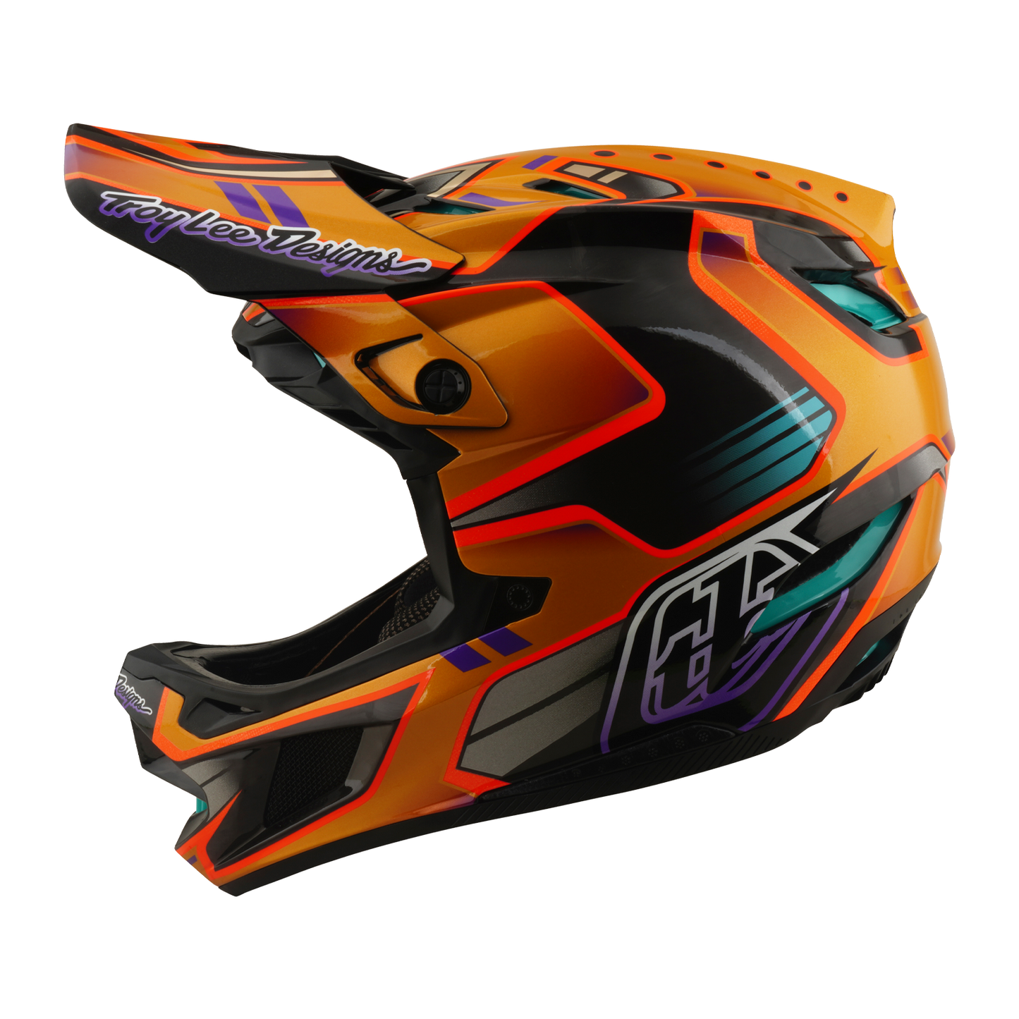 Capacete de BTT TROY LEE DESIGNS D4 CARBON MIPS Crest Gold
