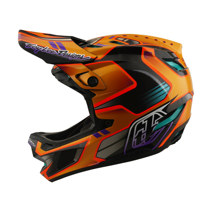 Capacete de BTT TROY LEE DESIGNS D4 CARBON MIPS Crest Gold
