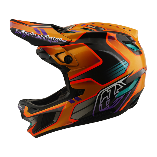 Capacete de BTT TROY LEE DESIGNS D4 CARBON MIPS Crest Gold