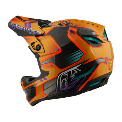 Capacete de BTT TROY LEE DESIGNS D4 CARBON MIPS Crest Gold