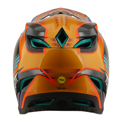 Capacete de BTT TROY LEE DESIGNS D4 CARBON MIPS Crest Gold