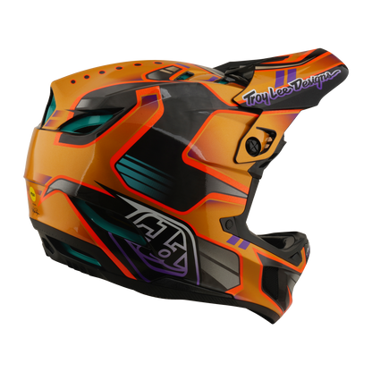 Capacete de BTT TROY LEE DESIGNS D4 CARBON MIPS Crest Gold