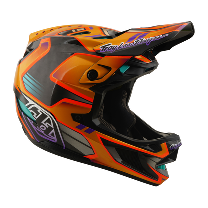Capacete de BTT TROY LEE DESIGNS D4 CARBON MIPS Crest Gold