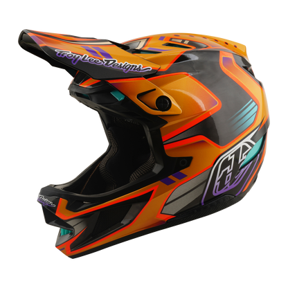 Capacete de BTT TROY LEE DESIGNS D4 CARBON MIPS Crest Gold