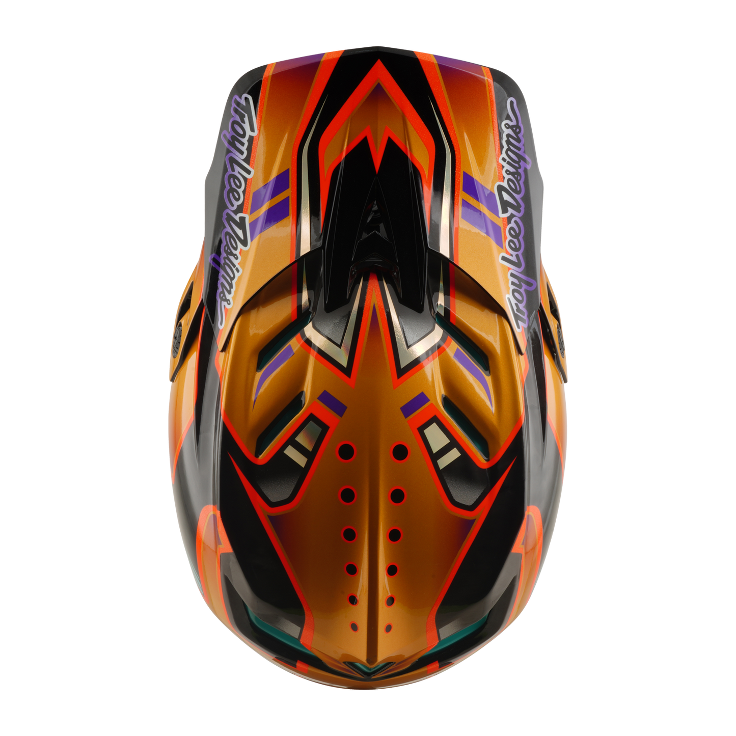 Capacete de BTT TROY LEE DESIGNS D4 CARBON MIPS Crest Gold