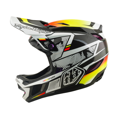 Capacete de BTT TROY LEE DESIGNS D4 CARBON MIPS Lined Up Preto/Amarelo