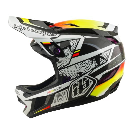 Capacete de BTT TROY LEE DESIGNS D4 CARBON MIPS Forrado Preto/Amarelo