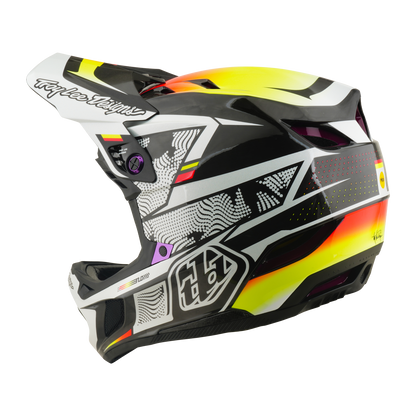 Capacete de BTT TROY LEE DESIGNS D4 CARBON MIPS Lined Up Preto/Amarelo