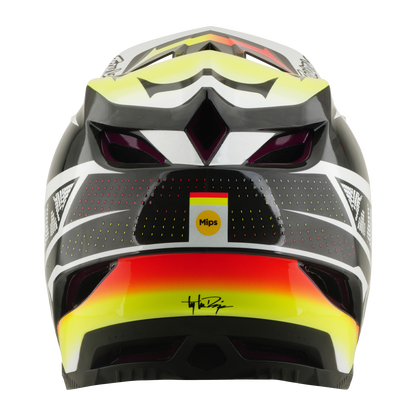 Capacete de BTT TROY LEE DESIGNS D4 CARBON MIPS Lined Up Preto/Amarelo