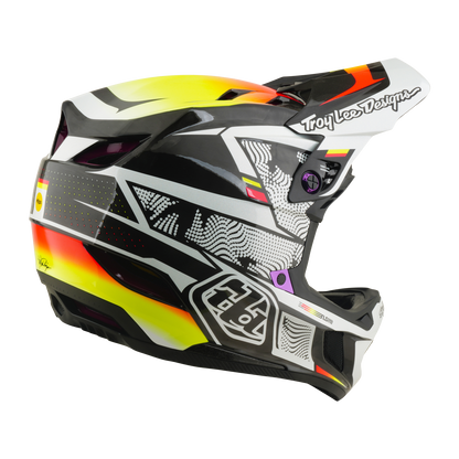 Capacete de BTT TROY LEE DESIGNS D4 CARBON MIPS Lined Up Preto/Amarelo