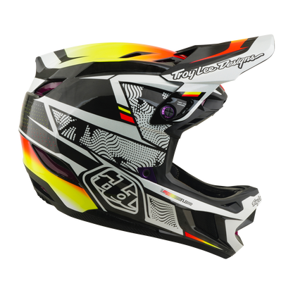 Capacete de BTT TROY LEE DESIGNS D4 CARBON MIPS Lined Up Preto/Amarelo