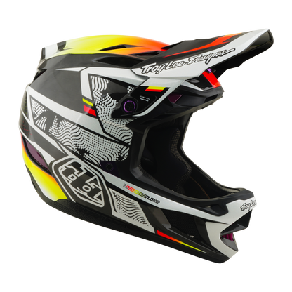 Capacete de BTT TROY LEE DESIGNS D4 CARBON MIPS Lined Up Preto/Amarelo