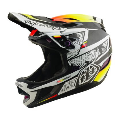 Capacete de BTT TROY LEE DESIGNS D4 CARBON MIPS Lined Up Preto/Amarelo