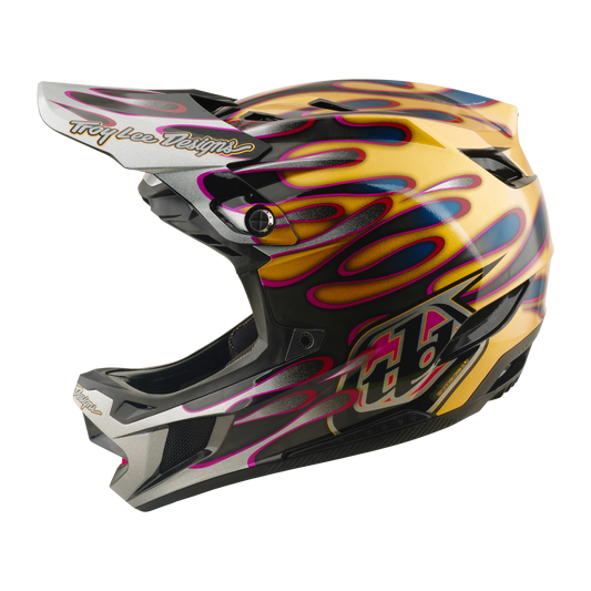 Capacete de BTT TROY LEE DESIGNS D4 CARBON MIPS Overspray Dourado/Preto
