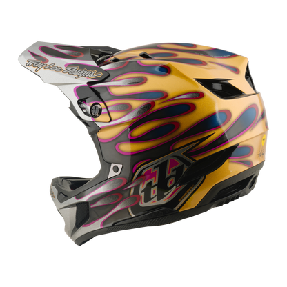 Capacete BTT TROY LEE DESIGNS D4 CARBON MIPS Overspray Dourado/Preto