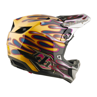 Capacete BTT TROY LEE DESIGNS D4 CARBON MIPS Overspray Dourado/Preto