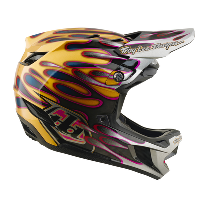 Capacete BTT TROY LEE DESIGNS D4 CARBON MIPS Overspray Dourado/Preto
