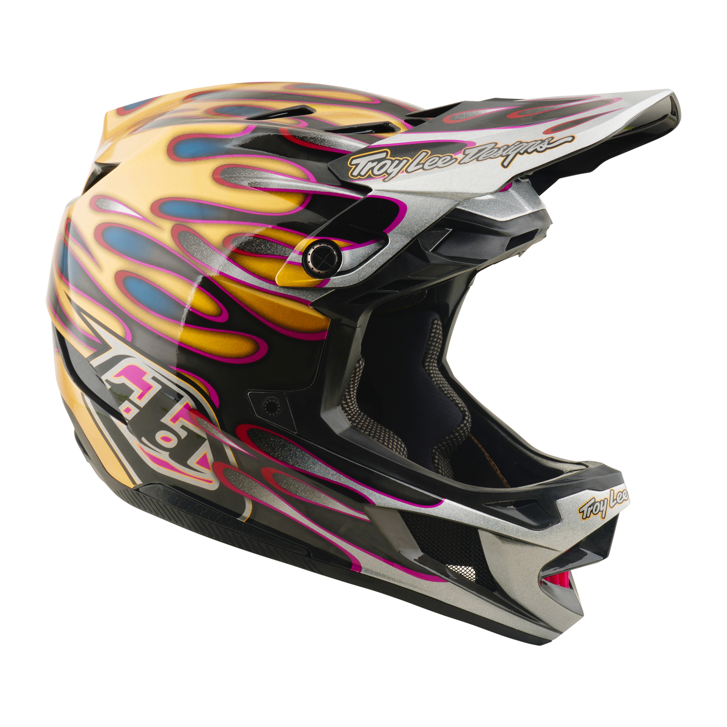 Capacete de BTT TROY LEE DESIGNS D4 CARBON MIPS Overspray Dourado/Preto