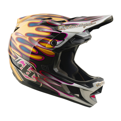 Capacete BTT TROY LEE DESIGNS D4 CARBON MIPS Overspray Dourado/Preto
