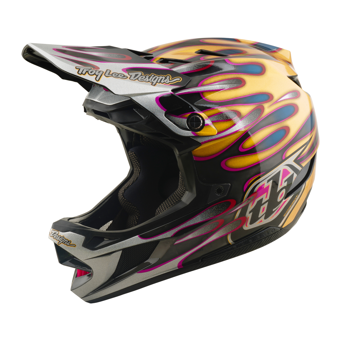 Capacete de BTT TROY LEE DESIGNS D4 CARBON MIPS Overspray Dourado/Preto