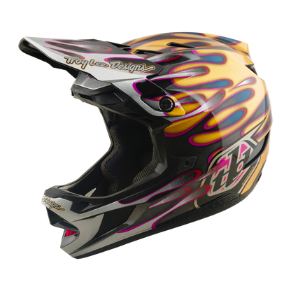 Capacete BTT TROY LEE DESIGNS D4 CARBON MIPS Overspray Dourado/Preto