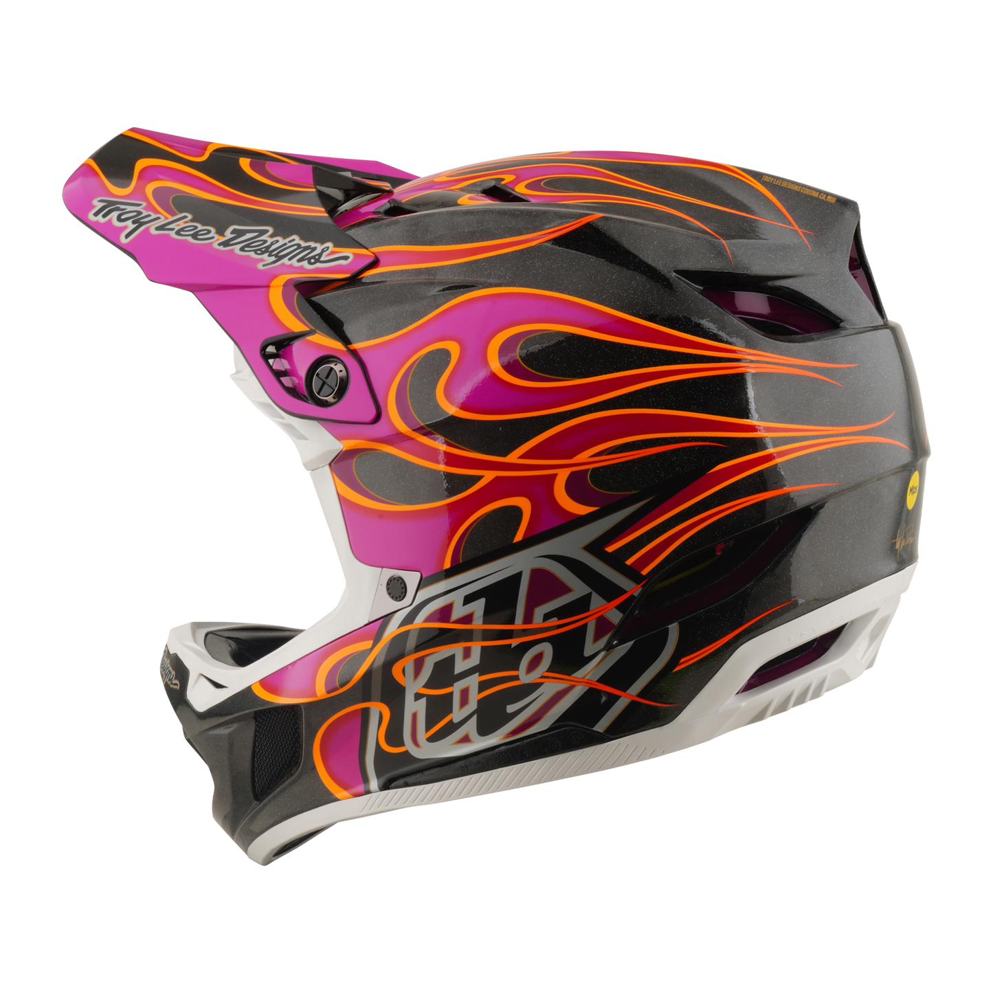 Capacete de BTT TROY LEE DESIGNS D4 CARBON MIPS Carbono Torcido/Magenta