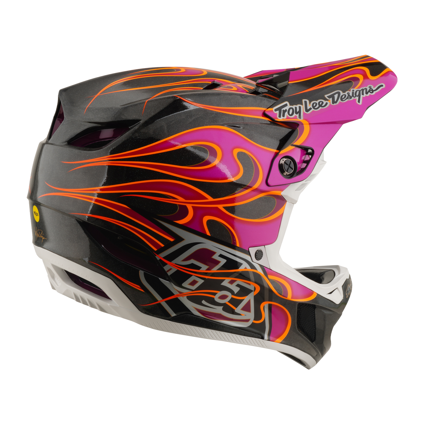 Capacete de BTT TROY LEE DESIGNS D4 CARBON MIPS Carbono Torcido/Magenta
