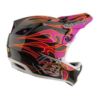 Capacete de BTT TROY LEE DESIGNS D4 CARBON MIPS Torched Carbon/Magenta