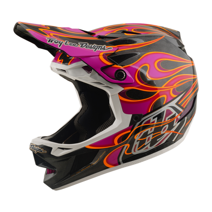 Capacete de BTT TROY LEE DESIGNS D4 CARBON MIPS Torched Carbon/Magenta