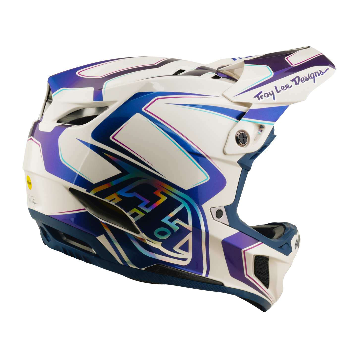 Capacete de BTT TROY LEE DESIGNS D4 COMPOSITE MIPS FLARED Branco