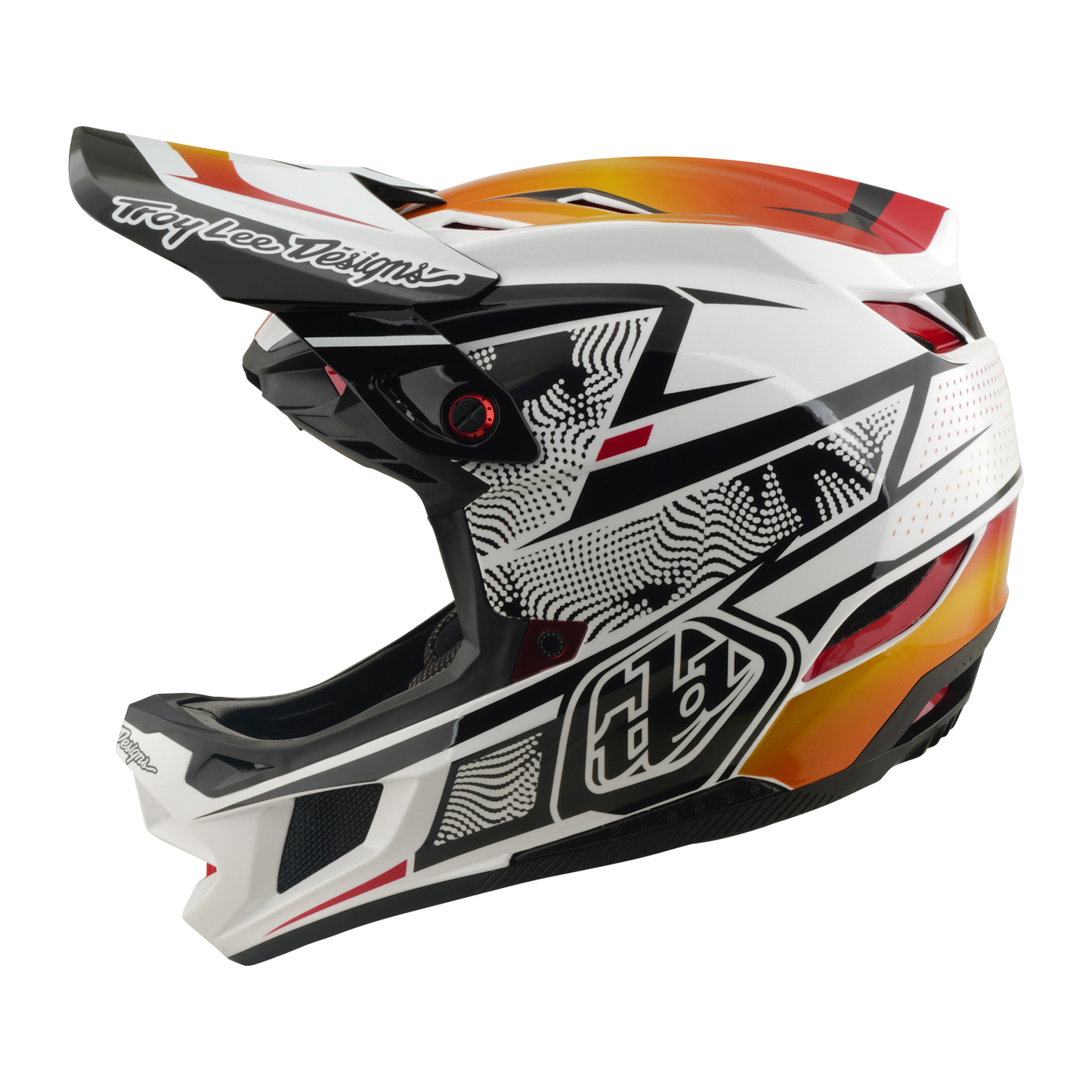 Capacete de BTT TROY LEE DESIGNS D4 COMPOSITE MIPS LINED UP Branco