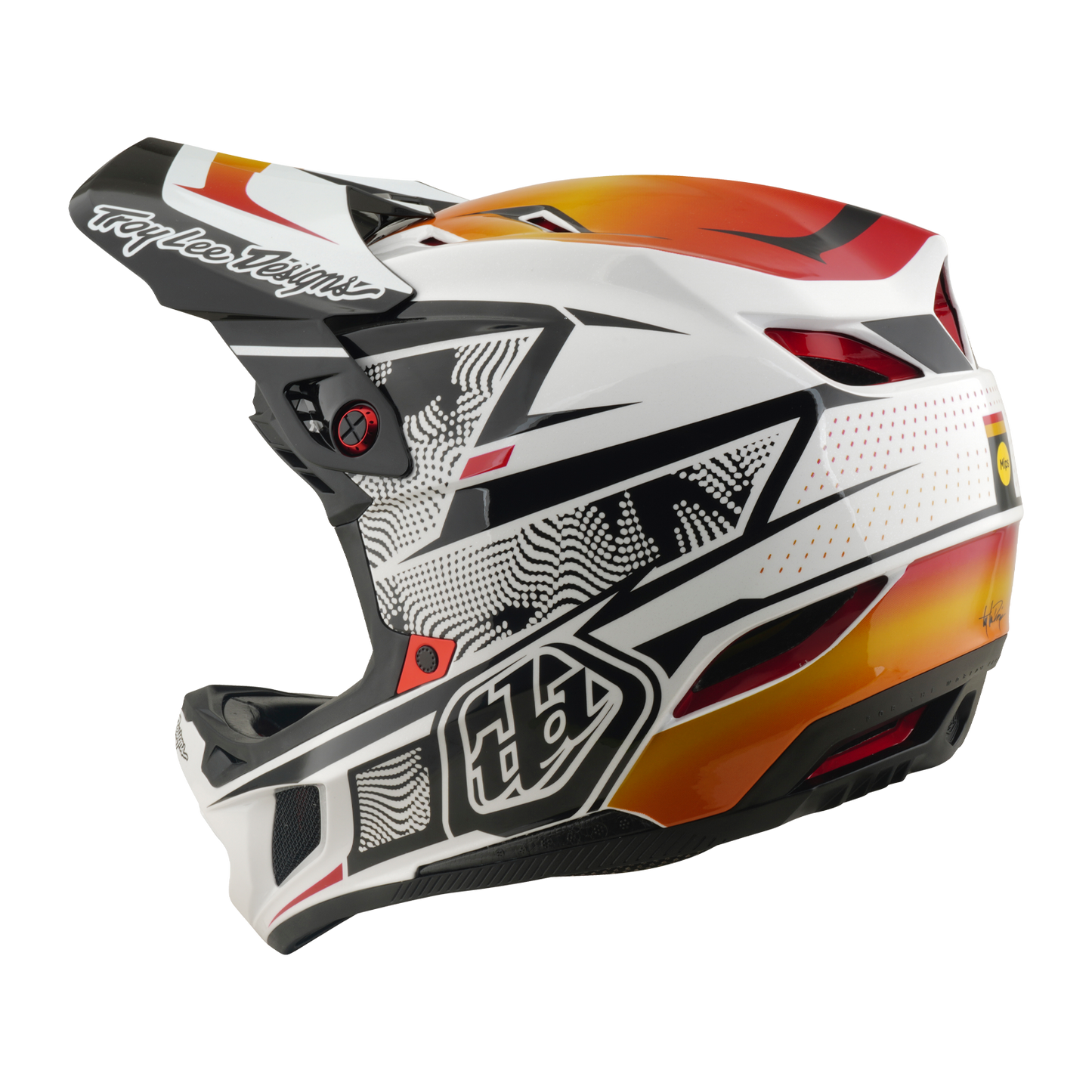 Capacete de BTT TROY LEE DESIGNS D4 COMPOSITE MIPS LINED UP Branco