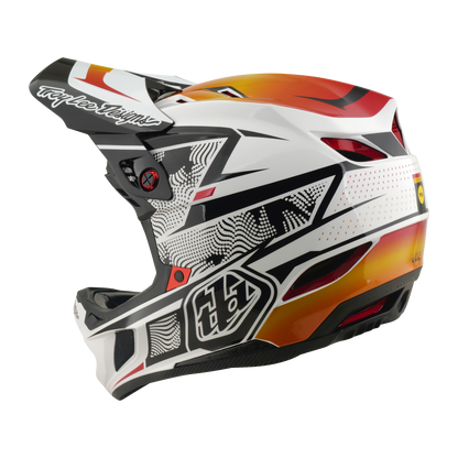 Capacete de BTT TROY LEE DESIGNS D4 COMPOSITE MIPS LINED UP Branco