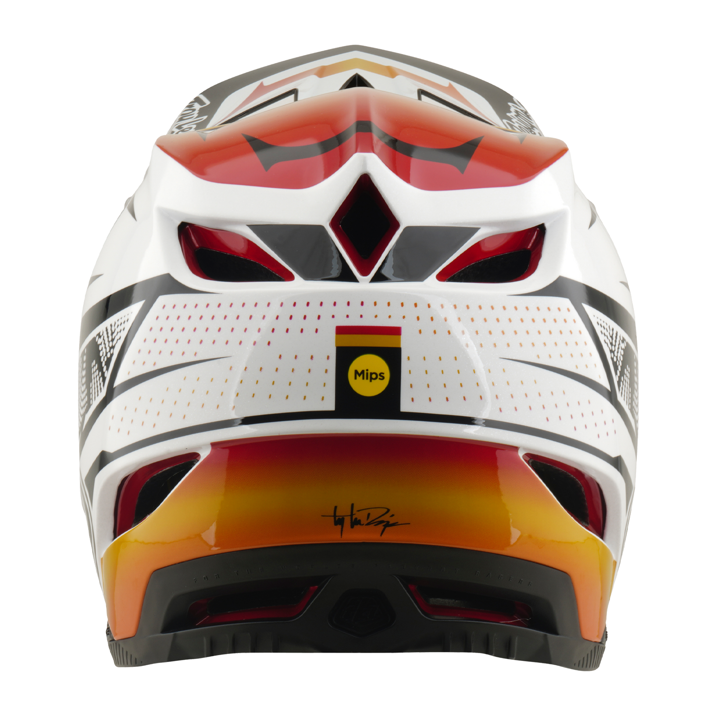 Capacete de BTT TROY LEE DESIGNS D4 COMPOSITE MIPS LINED UP Branco